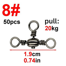 将图片加载到图库查看器，50PCS/Bag Fishing Accessories Black Nickel Plating Three-Prong Connector T-Swivel Sub-Line Splitter Outdoor Fishing Bazi Ring

