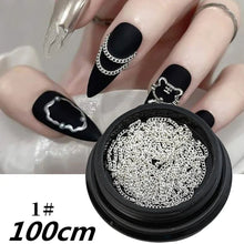 Load image into Gallery viewer, 100/50cm Luxury Crystal Chain Nail Charms - 1.5/2mm Clear &amp; AB Diamond Nail Art Decoration
