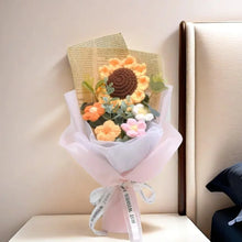 Load image into Gallery viewer, Artificial Flower Crochet Bouquet Handmade Anniversary Sunflower Daisy Bouquet Mothers Day Birthday Gift Eternal Flower
