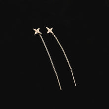 Load image into Gallery viewer, Geometric Square Tassel Drop Earrings – Gold Korean Fashion Jewelry
