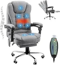 Load image into Gallery viewer, Office Chair with 7 Point Vibrating Massage&amp;Heat Functions, Ergonomic Recliner Chair w/Footrest PU Leather Wide Computer Desk Ch
