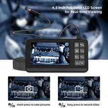 Load image into Gallery viewer, KERUI Dual&amp;Single Lens Endoscope Camera with 1080P 4.3" IPS Screen IP67 Waterproof Car Pipe Inspection Borescope 2600mAh

