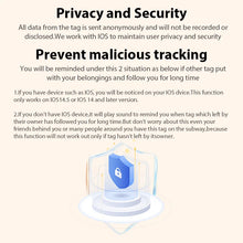 Load image into Gallery viewer, 4PCS Smart Tag iPhone GPS Tracker Air tag Work with Apple Find My APP Offers Security-protection Pets From Getting Lost
