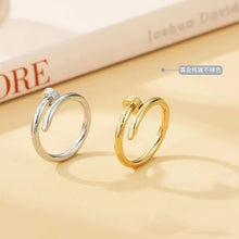 Load image into Gallery viewer, New Women's Nail Rings Classic Copper Gilded Zircon Rings Fashion Personality Lovers Ring Ring Couple Jewelry Free Shipping

