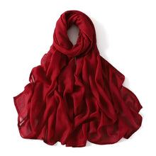 Load image into Gallery viewer, Women’s Large Cotton Rayon Hijab Scarf – 180x95cm Plain Wrap &amp; Shawl
