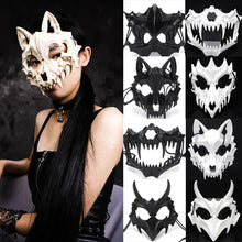 Load image into Gallery viewer, Halloween Half-Face Mask - Dragon, Tiger, Tengu, Wolf, and Skull Designs
