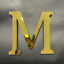 Load image into Gallery viewer, Gold Mirror 3D Letter Wall Stickers – Acrylic Peel &amp; Stick Decor
