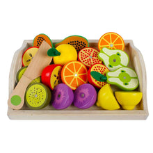 将图片加载到图库查看器，Simulation Kitchen Pretend Toy Wooden Classic Game Montessori Educational Toy For Children Kids Gift Cutting Fruit Vegetable Set
