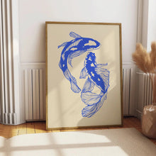 Load image into Gallery viewer, Japanese Red Koi Fish Canvas Wall Art Minimalist Poster
