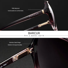 将图片加载到图库查看器，BARCUR Oversized Square Polarized Sunglasses for Women – Fashion Gradient Lens Summer Eyewear with UV400 Protection – Lightweight PC Comfortable Frame Trendy Street Style Shades for Summer Shopping Beach &amp; Travel
