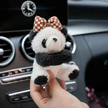 Load image into Gallery viewer, Car Cute Bowknot Panda Wiper Turn Signal Switch Ornaments Plush Decor Auto Interior Accessories
