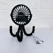 Load image into Gallery viewer, Multifunctional Stroller Mini Fan with USB Charging &amp; Phone Holder
