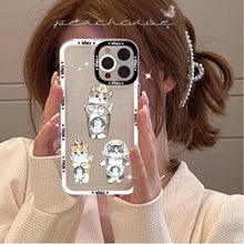 Load image into Gallery viewer, Cute Cat Phone Case for iPhone 11 12 13 Mini Pro Max 14 Pro Max Case shell  Blank Printable Phone Case for Soft Rubber Cool Polish  Phone Case
