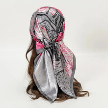 Load image into Gallery viewer, Satin Square Scarf – Elegant 2025 Print Hijab, Shawl &amp; Hair Wrap
