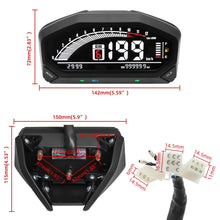 Load image into Gallery viewer, Motorcycle New Adjustable Speedometer 12000 RPM Display Motor Odemeter Tachometer Fuel Level Gauge Dashboard for 1 2 4 Cylinder
