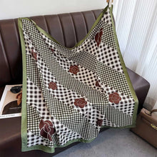Load image into Gallery viewer, 90x90cm Square Silk-Feel Scarf – Luxury Women’s Shawl &amp; Head Wrap

