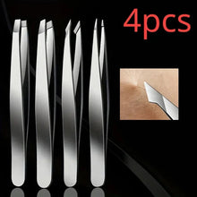 将图片加载到图库查看器，4pcs Set Professional Tweezers Set Perfect For Eyebrow Hair Removal Splinter Very Effortless and Relaxed to Remove for women
