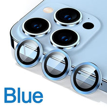将图片加载到图库查看器，Full Cover Frame Glass Camera Lens Protector For iPhone 14 Plus Lens Glass For iPhone 11 12 13 Pro Max Mini Premium Tempered Glass Film Aluminum Alloy Lens Ring Cover Camera Protector
