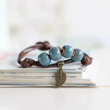 Load image into Gallery viewer, Traditional Boondoggle Colored Glaze Ceramic Bracelets Beads Folk Style Women's Fashion Jewelry Free Shipping #1618

