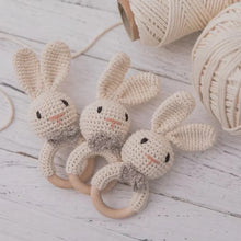 将图片加载到图库查看器，Baby Crochet Rattle Wooden Teether Toy BPA Free
