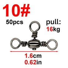 将图片加载到图库查看器，50PCS/Bag Fishing Accessories Black Nickel Plating Three-Prong Connector T-Swivel Sub-Line Splitter Outdoor Fishing Bazi Ring
