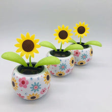 Load image into Gallery viewer, Solar Automatic Swing Solar Flower Car Ornaments
