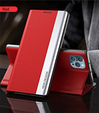 Load image into Gallery viewer, Green Elegant Magnetic Flip Case For iPhone 14 Pro Max 12 13 Mini Luxury Wallet Stand Cover Phone Magnetic Thin Slim Flip Leather Magnetic Closure Case Cover For iphone
