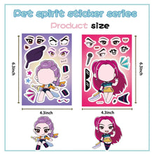 将图片加载到图库查看器，8Sheets Children DIY Puzzle Sticker Games K-POP DEMON HUNTERS Make A Face Funny Assemble Jigsaw Stickers Kids Educational Toys
