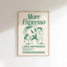 将图片加载到图库查看器，More Espresso Less Depresso Coffee Wall Art Print
