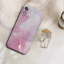 Load image into Gallery viewer, Luxury Marble Texture Phone Case For iPhone X XR XS 7 8 6S 6 5 Plus Silicone Anti Fall Back Cover Ultra Thin Soft Silicone Protective Shockproof and Scratch Resistant with Cute Design Pattern Case
