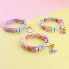 Load image into Gallery viewer, Colorful Pet Collar with Bell – Adjustable for Cats &amp; Small Dogs
