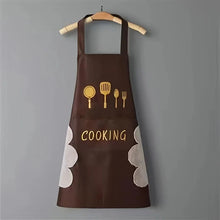 将图片加载到图库查看器，Unisex Adjustable Kitchen Apron – Solid Color PVC Cooking Apron with Pocket
