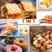 Load image into Gallery viewer, Electric Waffle Maker 7 In 1 Grill Sandwich Cake Donut Walnut Panini Plate Cooking Kitchen Appliances Toaster Breakfast Machine
