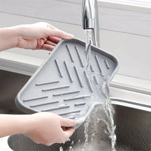 Load image into Gallery viewer, Multifunctional Silicone Sink Tray with Drain – Soap Dish, Sponge &amp; Brush Organizer for Kitchen and Bathroom (Ventilated &amp; Easy to Clean)
