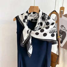 Load image into Gallery viewer, 90x90cm Square Silk-Feel Scarf – Luxury Women’s Shawl &amp; Head Wrap
