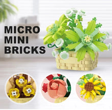 Load image into Gallery viewer, DIY Potted Plant Building Blocks Set - Rose Sunflower Succulents Bonsai Tree Romantic Garden Kids Model Bricks Toy Kit
