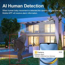 Load image into Gallery viewer, Outdoor 4K 8MP 180° Wide View Angle Wifi Camera Dual Lens Waterproof Panoramic IP Human Detection Home Security CCTV Camera
