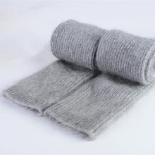 Load image into Gallery viewer, Autumn Winter Women's Mink Cashmere Arm Warmers Knitted Mink Cashmere Arm Sleeve Solid Superfine Long Knitted Fingerless Gloves
