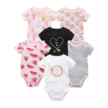 Load image into Gallery viewer, 3/6 PCS Baby Cotton Bodysuits Set Short Sleeve Summer Outfits for Newborn Boys &amp; Girls 0–12 Months
