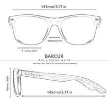 将图片加载到图库查看器，BARCUR Natural Wood Polarized PC Oval Women’s Sunglasses Dark Luxury Texture Wooden Mirror Legs UVA/UVB Protection Stylish Fashion Women's Sunglasses for Summer
