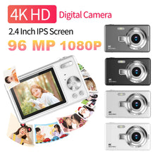 Load image into Gallery viewer, 4K HD 1080P Digital Camera 96MP Autofocus Vlogging Camera 2.4 Inch IPS Screen Portable Vlogging Camera for Kids Adults Beginners
