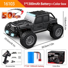 Load image into Gallery viewer, 1:16 70KM/H Or 50KM/H 4WD RC Car With LED Remote Control Cars High Speed Drift Monster 4x4 Truck for Kids vs Wltoys 144001 Toys
