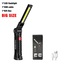 Load image into Gallery viewer, 1pc COB LED Work Light Dimmable USB Rechargeable LED Flashlight Inspection Lamp With Magnet&amp;Hook 14500/18650 Battery Torch light
