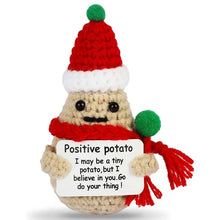 将图片加载到图库查看器，Funny Crochet Emotional Support Coffee Doll With Card Desktop Ornament Handmade Knitted Coffee Dolls Christmas Gifts Home Decor
