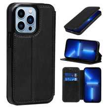 Load image into Gallery viewer, Luxury Leather Case Protect Cover For iPhone 13 12 Mini 11 Pro Max X XR XS Max Stand Flip Wallet Leather Magnetic Shockproof Flip Cover Classic Men Business Brown Phone Case
