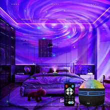Load image into Gallery viewer, LED NightLights Galaxy Projector Remote Control 5V USB Rechargeable Starry Sky Lamp DMX Sound Active 7 Modes for Kids Room Decor
