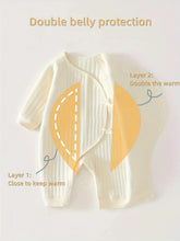 将图片加载到图库查看器，Baby Winter Bodysuit (0–6M) – Thick Cotton Animal Print Onesie for Boys &amp; Girls
