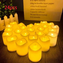 Load image into Gallery viewer, 24PCS LED Candle Tea Lights Battery Operated Red Shells Romantic Decoration Flameless  Wedding Party Use
