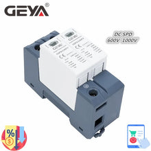 Load image into Gallery viewer, GEYA GSP9 Photovoltaic DC SPD 2P 600V 1000V 20KA~40KA Surge Protector Protective Device Lightning Protection Din Rail T1+T2
