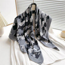 Load image into Gallery viewer, 90x90cm Square Silk-Feel Scarf – Luxury Women’s Shawl &amp; Head Wrap
